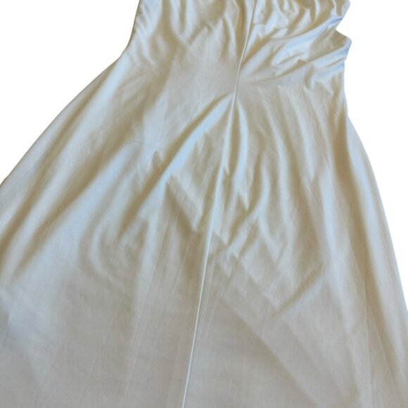 Lauren Ralph Lauren White Shift Dress Ruched Sleeveless Ruffle Stretch Size 14 - Picture 9 of 11